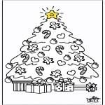 Disegni da colorare Natale - Bambino e albero di Natale 2