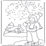 Disegni da colorare Inverno - Disegna seguendo i numeri ' inverno