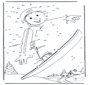Disegna seguendo i numeri ' snowboard 1