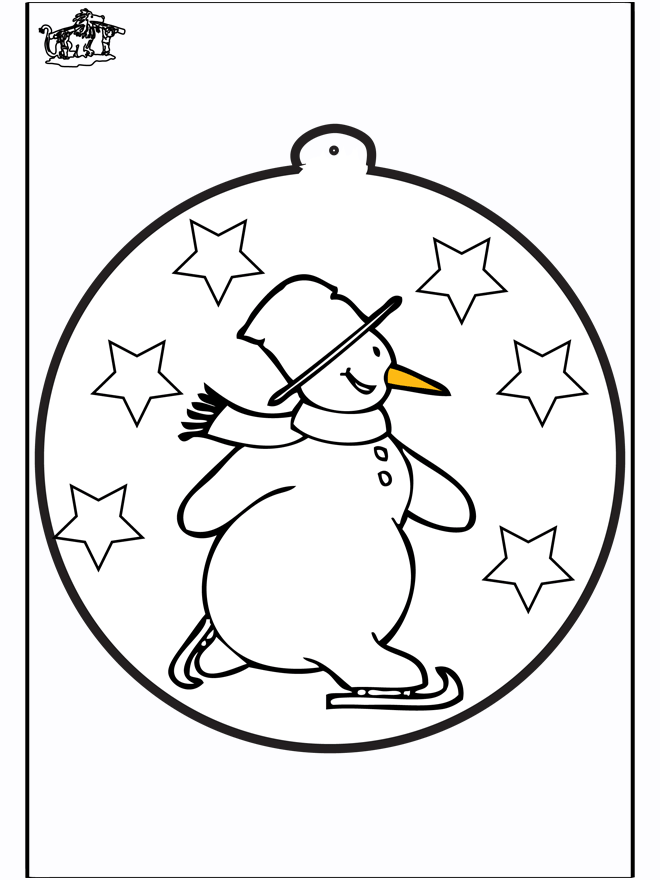 Disegno da bucherellare - pupazzo di neve