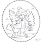 Disegno da ricamare ' ragazzina a Natale