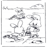 Disegni da colorare Temi - Lepre di Pasqua 10