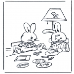 Disegni da colorare Temi - Lepre di Pasqua 11