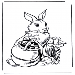 Disegni da colorare Temi - Lepre di Pasqua 3