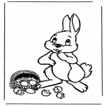 Disegni da colorare Temi - Lepre di Pasqua con le uova