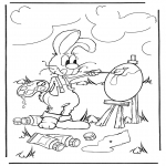 Disegni da colorare Temi - Lepre di Pasqua