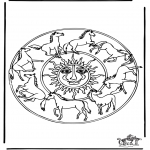 Disegni da colorare  Mandala - Mandala cavalli