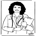 Disegni da colorare Vari temi - Medico ospedaliero