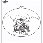 Disegni da colorare Natale - Palla di Natale - Casa