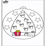 Disegni da colorare Natale - Palla di Natale con albero di Natale