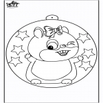 Disegni da colorare Natale - Palla di Natale con criceto