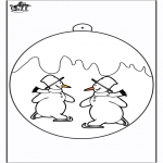 Disegni da colorare Natale - Palla di Natale con pupazzo di neve