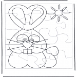Disegni da colorare Temi - Puzzle della lepre di Pasqua