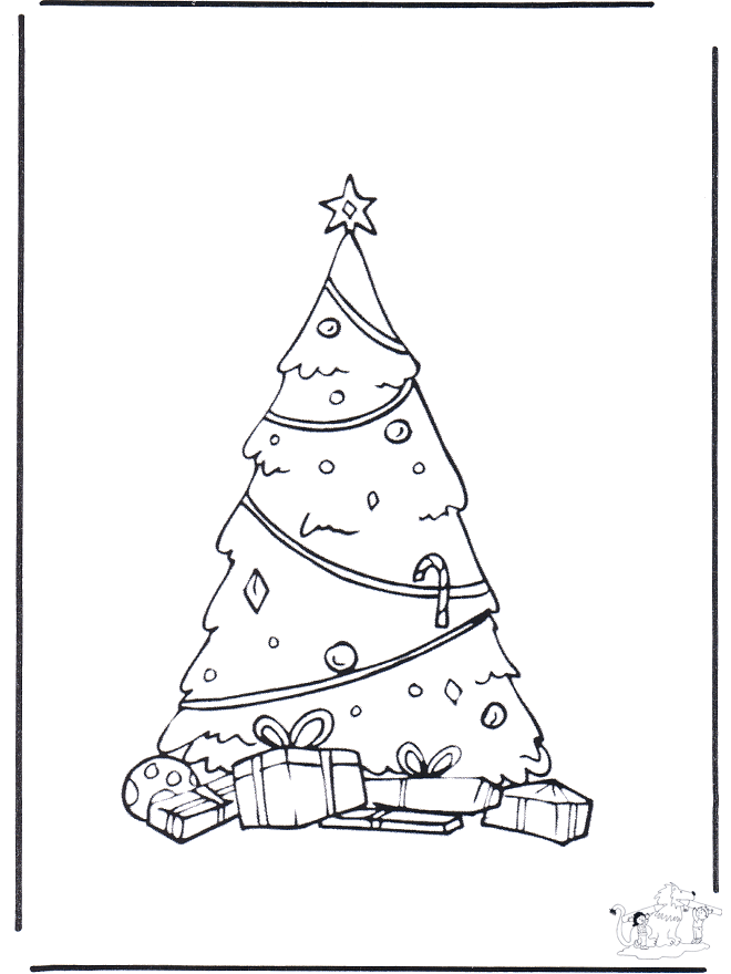 Albero di Natale decorato - Disegni da colorare Natale