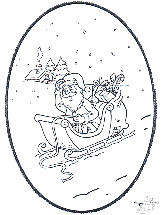 Babbo Natale - Disegno da bucherellare - Personaggi di fumetto