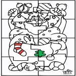 Disegni da colorare Natale - Babbo Natale - Puzzle