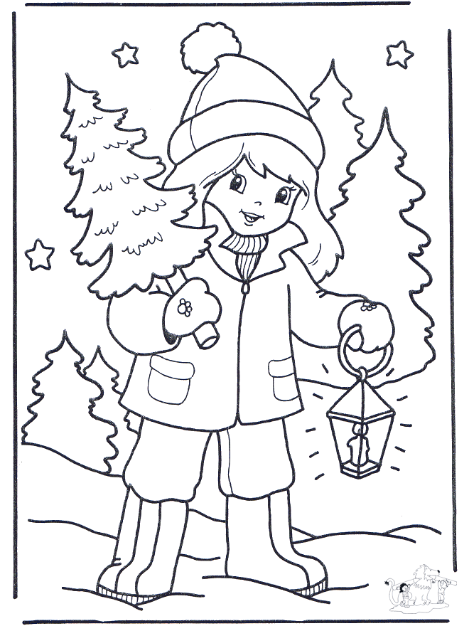 Bambino e albero di Natale 1 - Disegni da colorare Natale