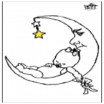 Disegni per i piccini - Bambino e la luna