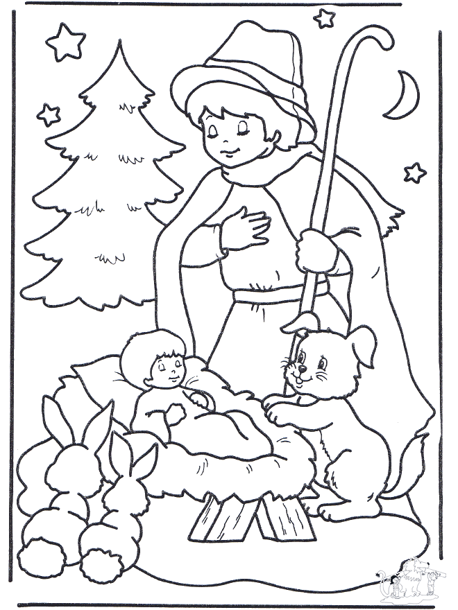 Bambino in mangiatoio - Disegni da colorare Natale