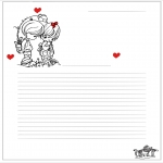 Disegni da colorare Temi - Carta da lettere San Valentino