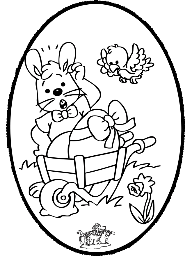 Coniglietto pasquale - Disegno da bucherellare 1 - Pasqua