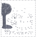 Lavori manuali - Disegna seguendo i numeri - Albero