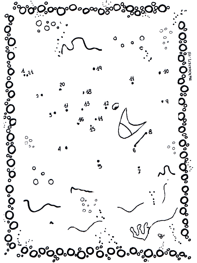 Disegna seguendo i numeri sottacqua - Disegna seguendo i numeri