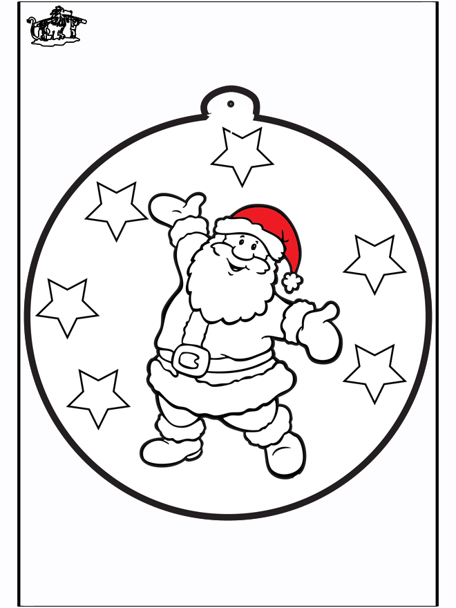 Disegno da bucherellare ' Babbo Natale - Disegni da bucherellare Natale