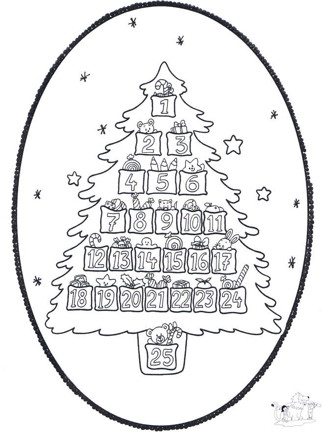 Disegno da bucherellare ' Calendario dellAvvento - Altri Disegni da bucherellare