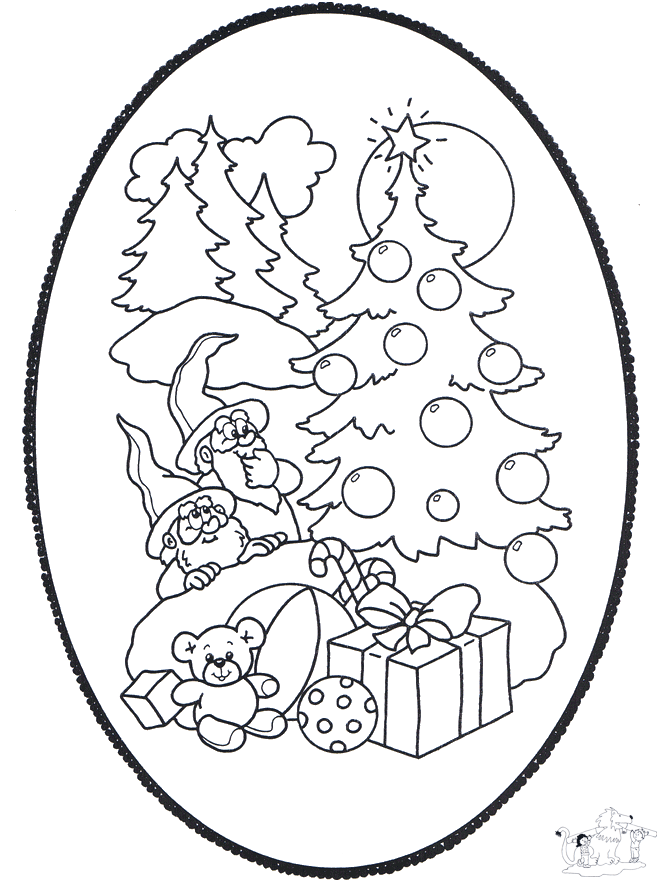 Disegno da bucherellare ' Natale 12 - Disegni da bucherellare Natale