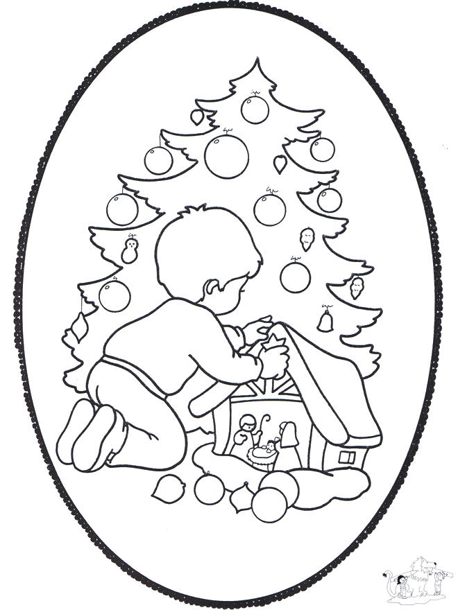 Disegno da bucherellare ' Natale 22 - Disegni da bucherellare Natale