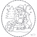 Disegni da colorare Natale - Disegno da bucherellare ' Natale 25