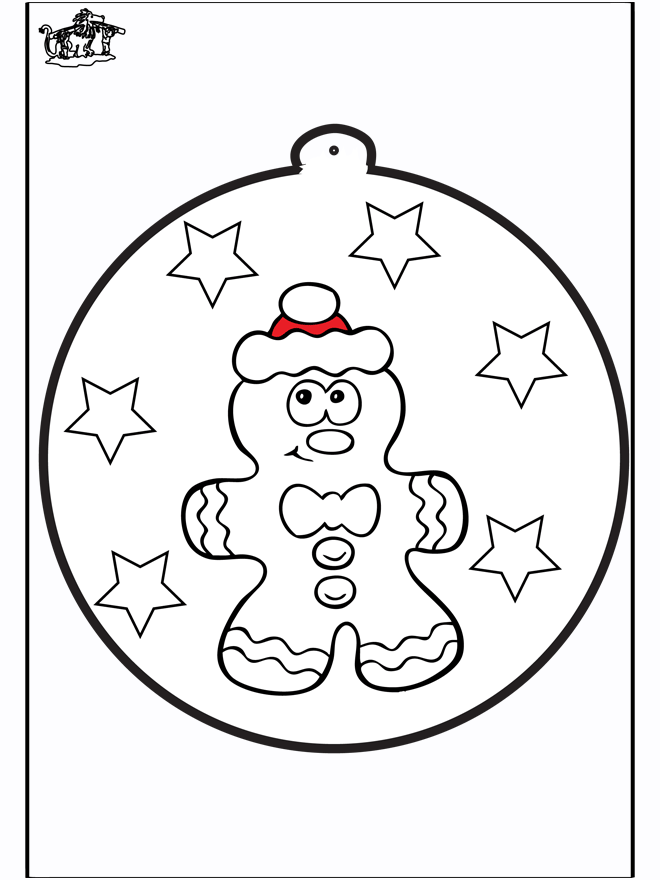 Disegno da bucherellare ' Omino di zenzero 1 - Disegni da bucherellare Natale