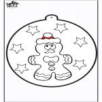 Disegni da colorare Natale - Disegno da bucherellare ' Omino di zenzero 1