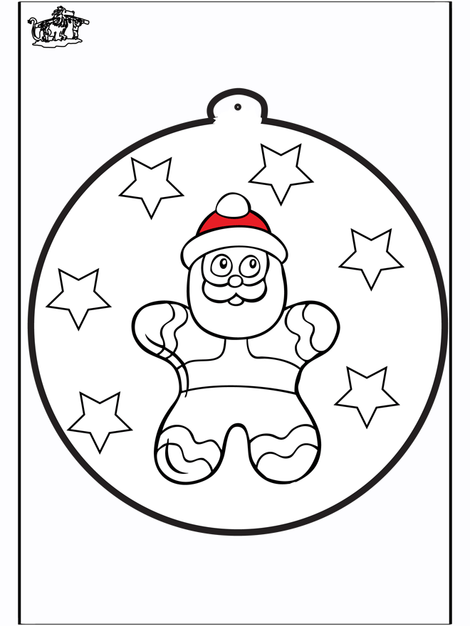 Disegno da bucherellare ' Omino di zenzero 2 - Disegni da bucherellare Natale