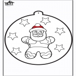 Disegni da colorare Natale - Disegno da bucherellare ' Omino di zenzero 2