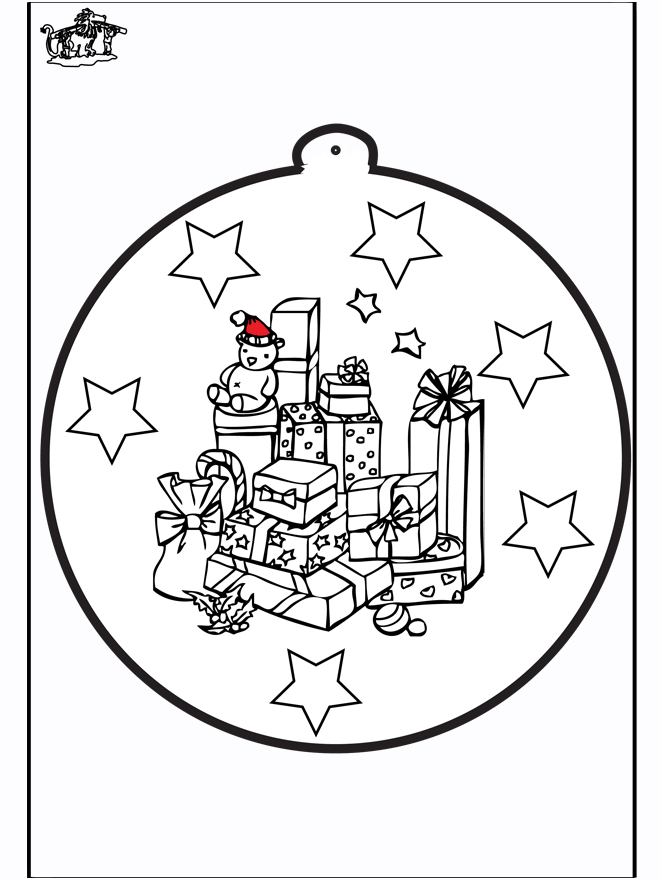 Disegno da bucherellare ' Regalo di Natale 1 - Disegni da bucherellare Natale