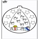 Disegni da colorare Natale - Disegno da bucherellare - Albero di Natale 1