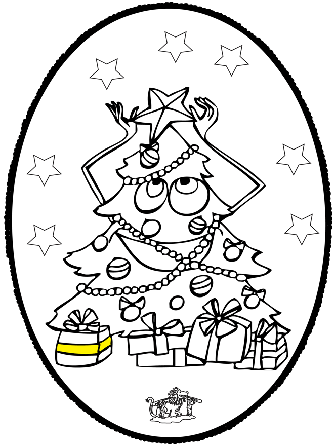 Disegno da bucherellare - Albero di Natale 3 - Disegni da bucherellare Natale