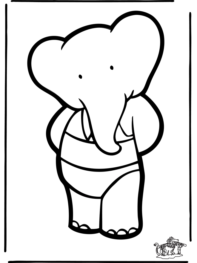 Disegno da bucherellare Babar 1 - Personaggi di fumetto