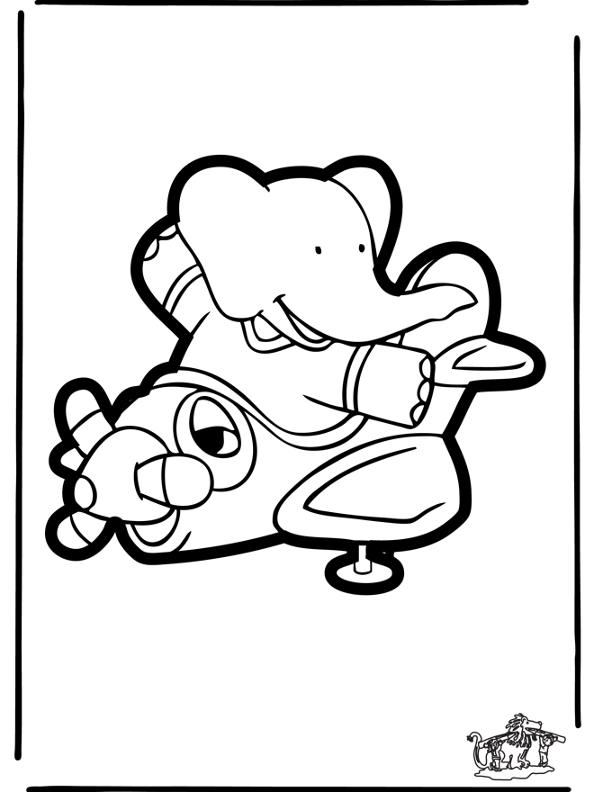 Disegno da bucherellare Babar 2 - Personaggi di fumetto