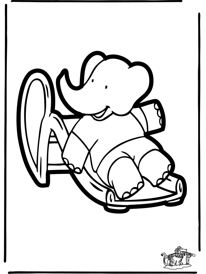 Disegno da bucherellare Babar 3 - Personaggi di fumetto