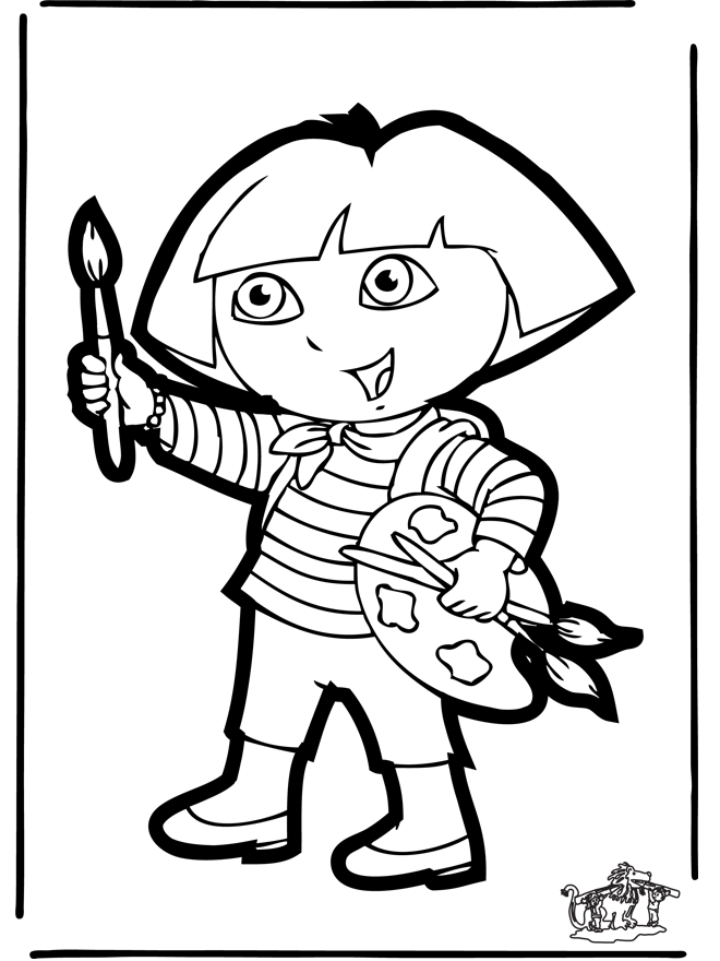 Disegno da bucherellare Dora 1 - Personaggi di fumetto