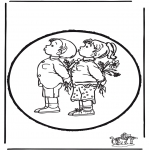 Disegni da colorare Temi - Disegno da bucherellare festa della mamma 1