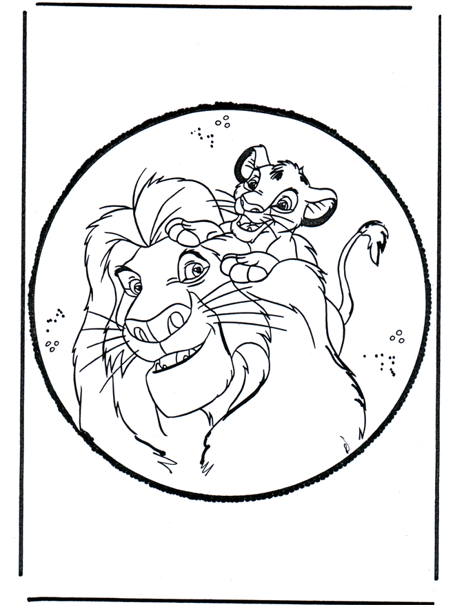 Disegno da bucherellare - Il re leone - Personaggi di fumetto