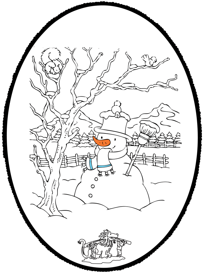 Disegno da bucherellare - inverno 7 - Altri Disegni da bucherellare