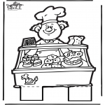 Disegni da bucherellare - Disegno da bucherellare panettiere