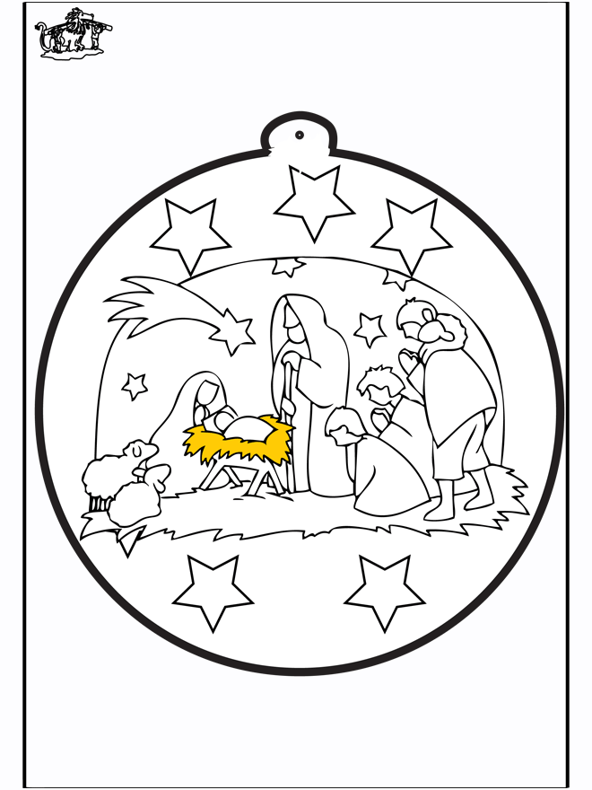 Disegno da bucherellare - Presepe 1 - Disegni da bucherellare Natale