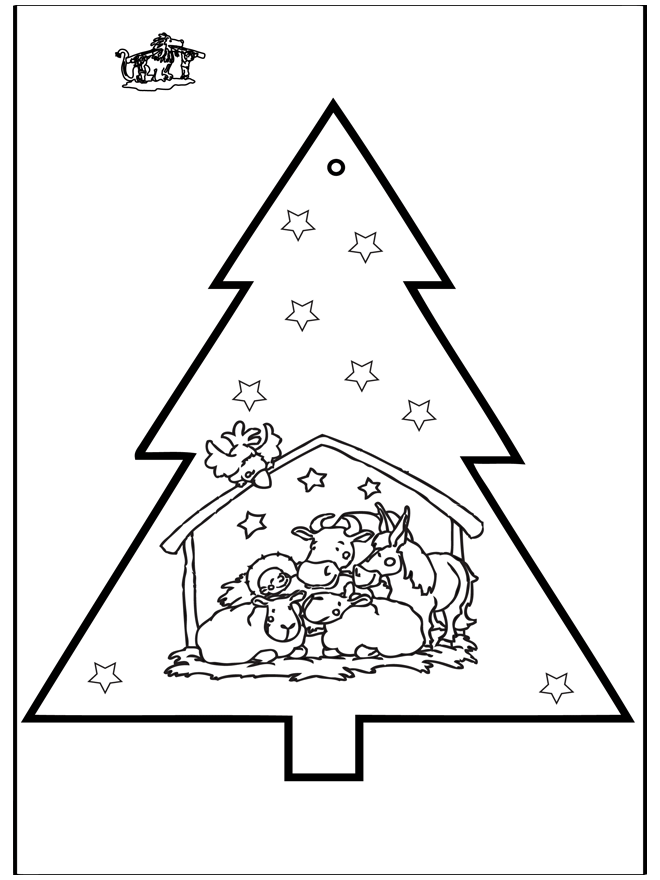 Disegno da bucherellare - Presepe 2 - Disegni da bucherellare Natale