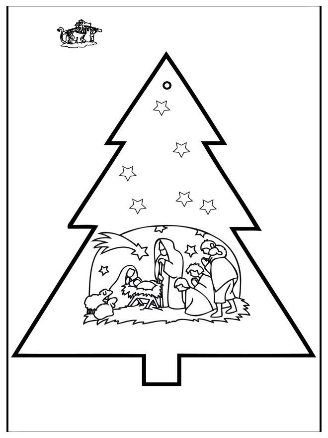 Disegno da bucherellare - Presepe 3 - Disegni da bucherellare Natale